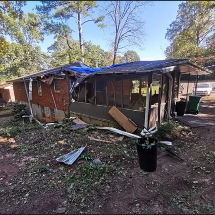 Major tree damage to entire home